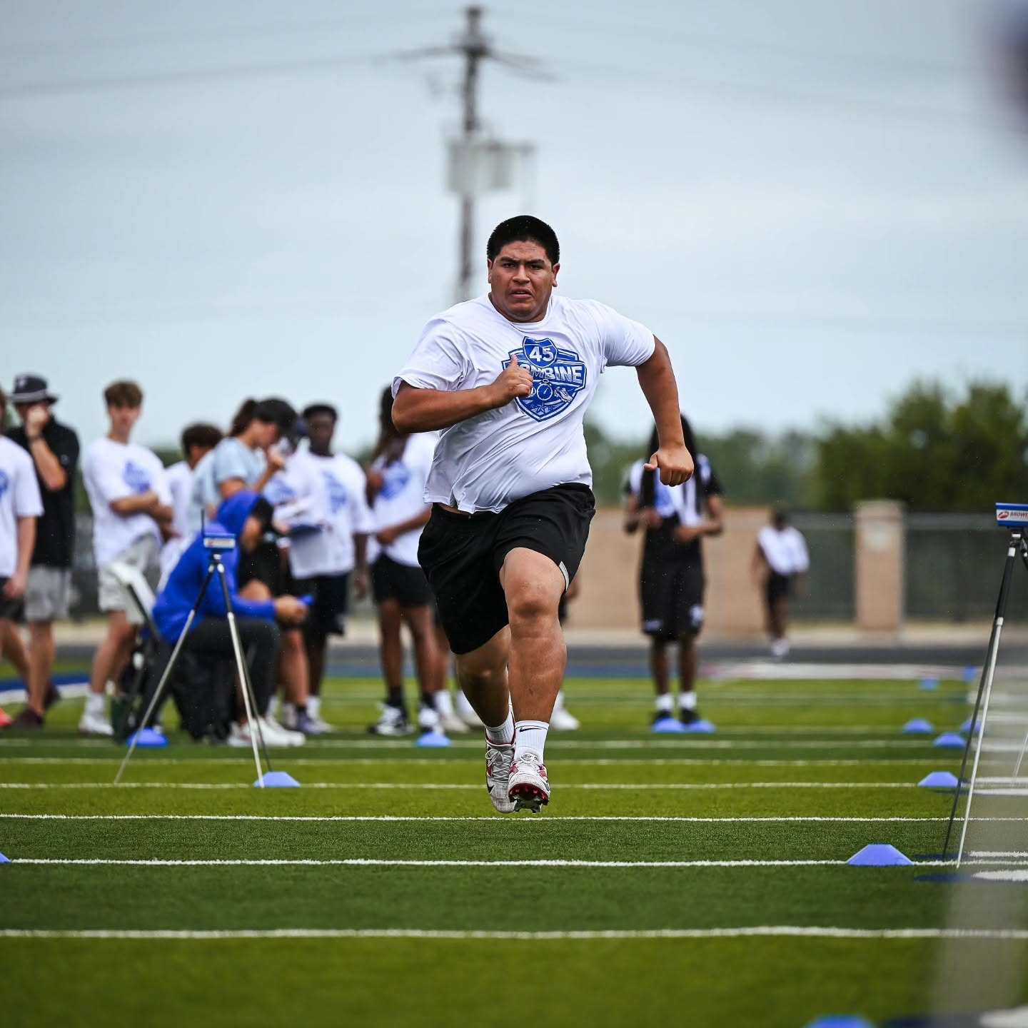 High school athlete completing a strength and performance training drill with Taylor Sports Performance